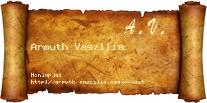 Armuth Vaszilia névjegykártya